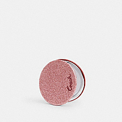 Glitter Circle Compact Mirror - CU757 - Flower Pink/ Red Orange