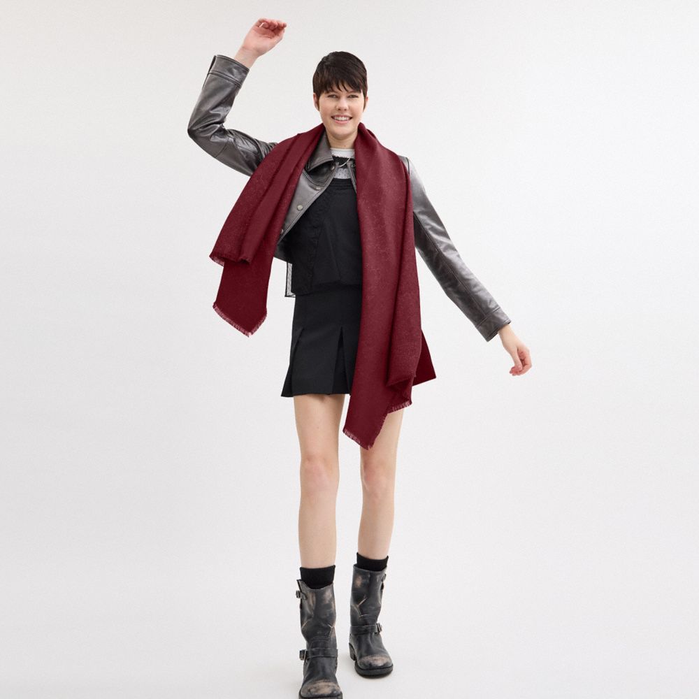 經典 SIGNATURE 金屬風長方形圍巾