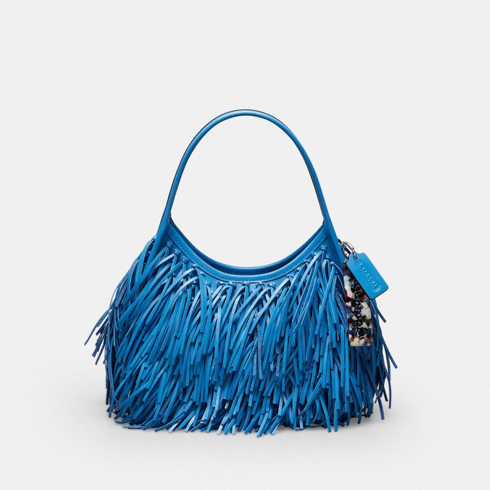 COACH CU967 Ergo Bag In Upcrafted Leather With Fringe RACER BLUE