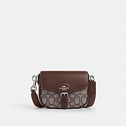 Amelia Saddle Bag In Signature Jacquard - CU982 - Sv/Oak/Maple