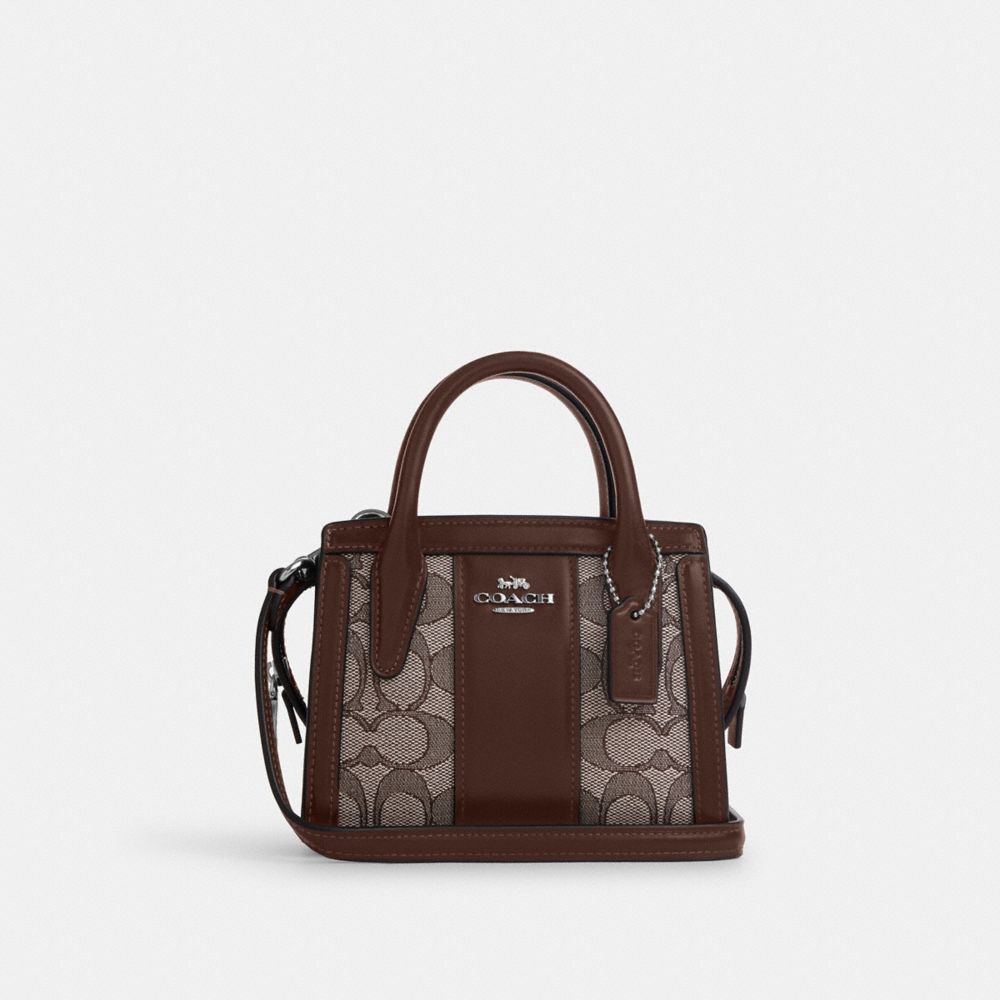 Andrea Mini Carryall In Signature Jacquard - CU986 - Sv/Oak/Maple