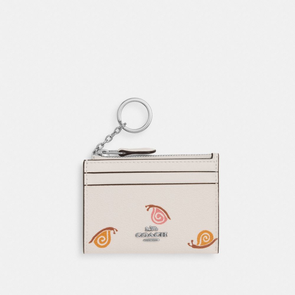 Mini Skinny Id Case With Snail Print - CV287 - Silver/Chalk Multi