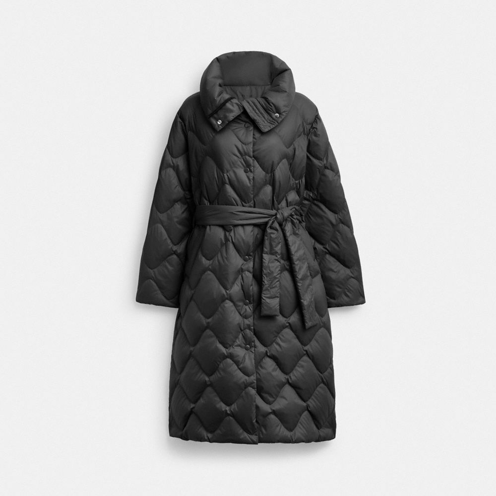 Quilted Long Puffer In Recycled Polyamide - CV300 - Black