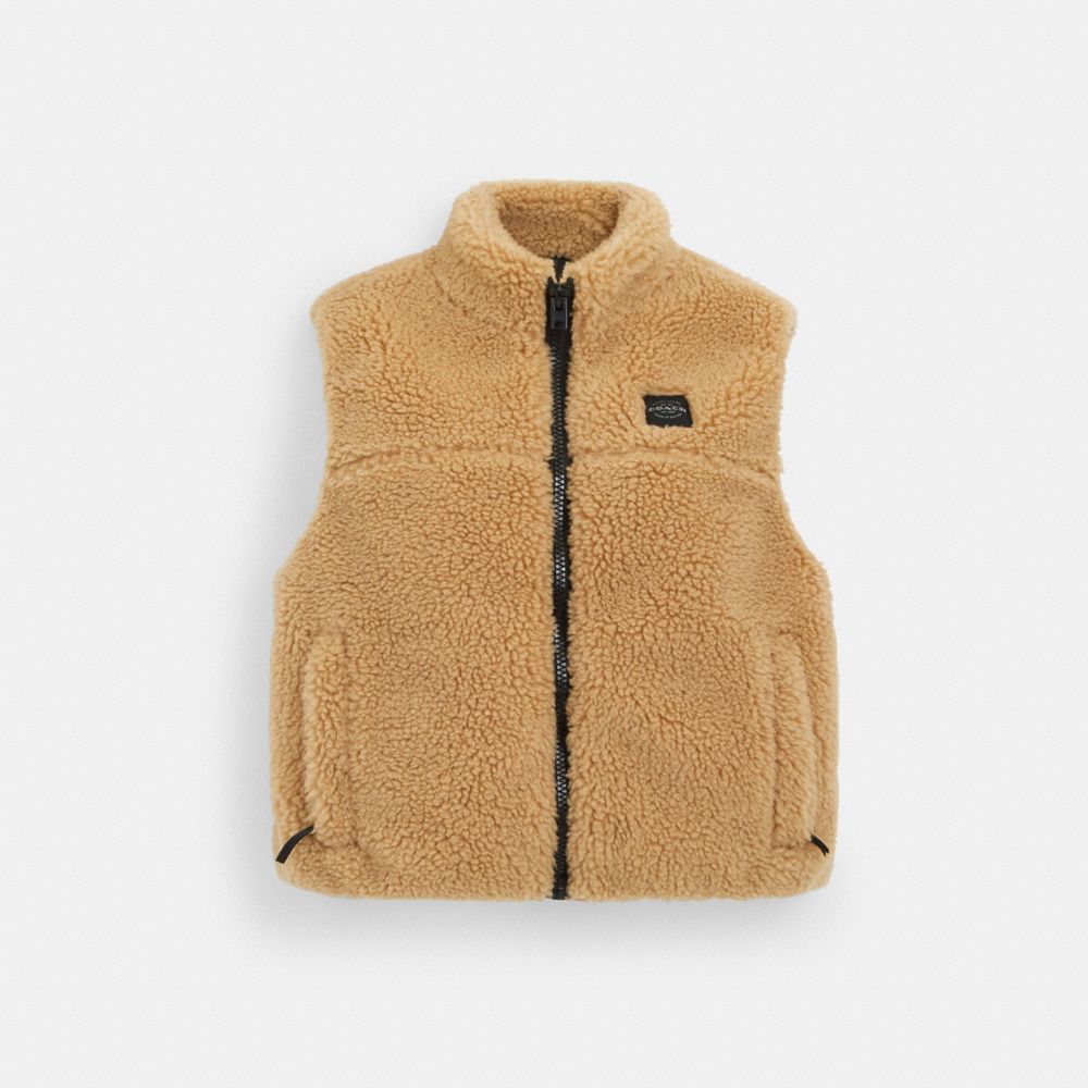 Sherpa Vest In Recycled Polyester - CV311 - Caramel