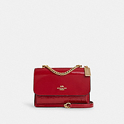 Klare Crossbody Bag In Signature Leather - CV397 - Gold/Red