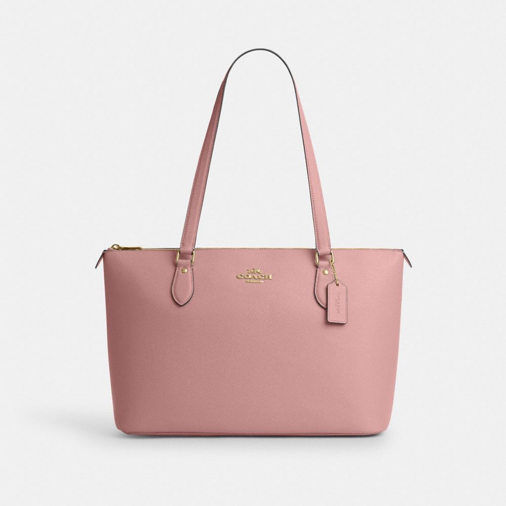 COACH CV402 Gallery Tote Bag Gold/Pink Petal