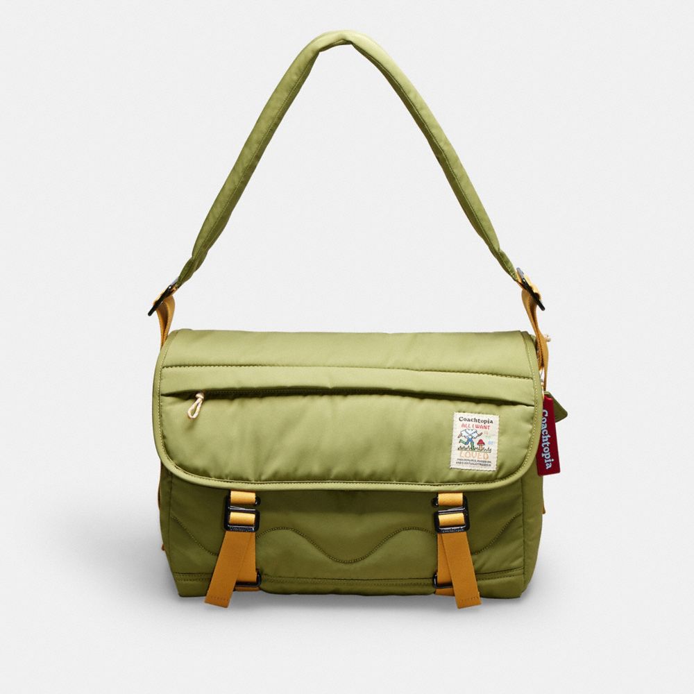 COACH CV412 Coachtopia Loop Messenger Bag In Recycled Polyester OLIVE/MULTI CORDING