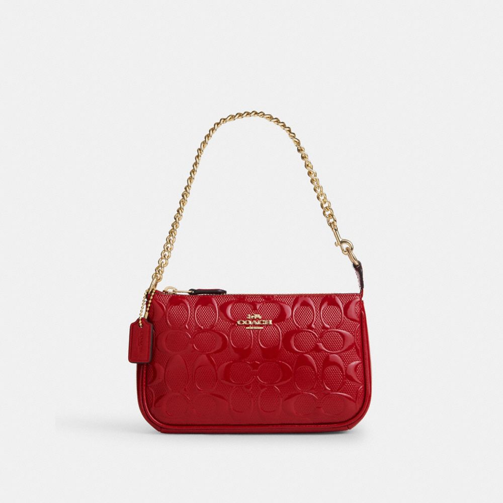 COACH CV419 Nolita 19 In Signature Leather GOLD/RED