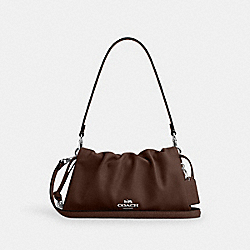 Faye Shoulder Bag With Ruching - CV529 - Silver/Maple