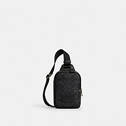 Racer Sling Pack In Signature - CV763 - Gunmetal/Charcoal/Black