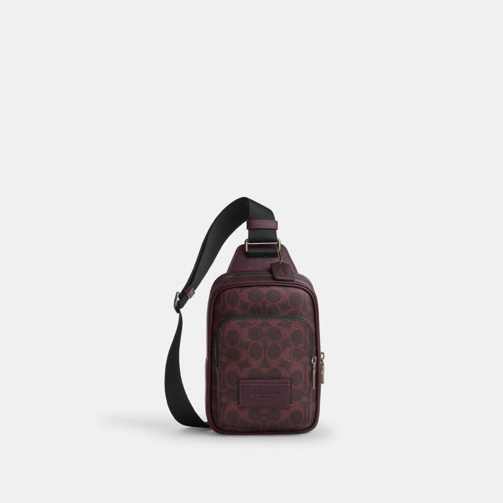 Racer Sling Pack In Signature Canvas - CV763 - Gunmetal/Black Currant