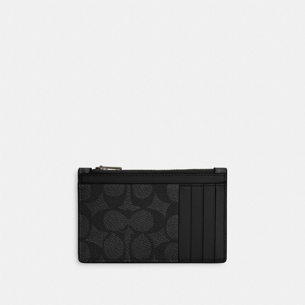 ZIP CARD CASE IN SIGNATURE CANVAS
