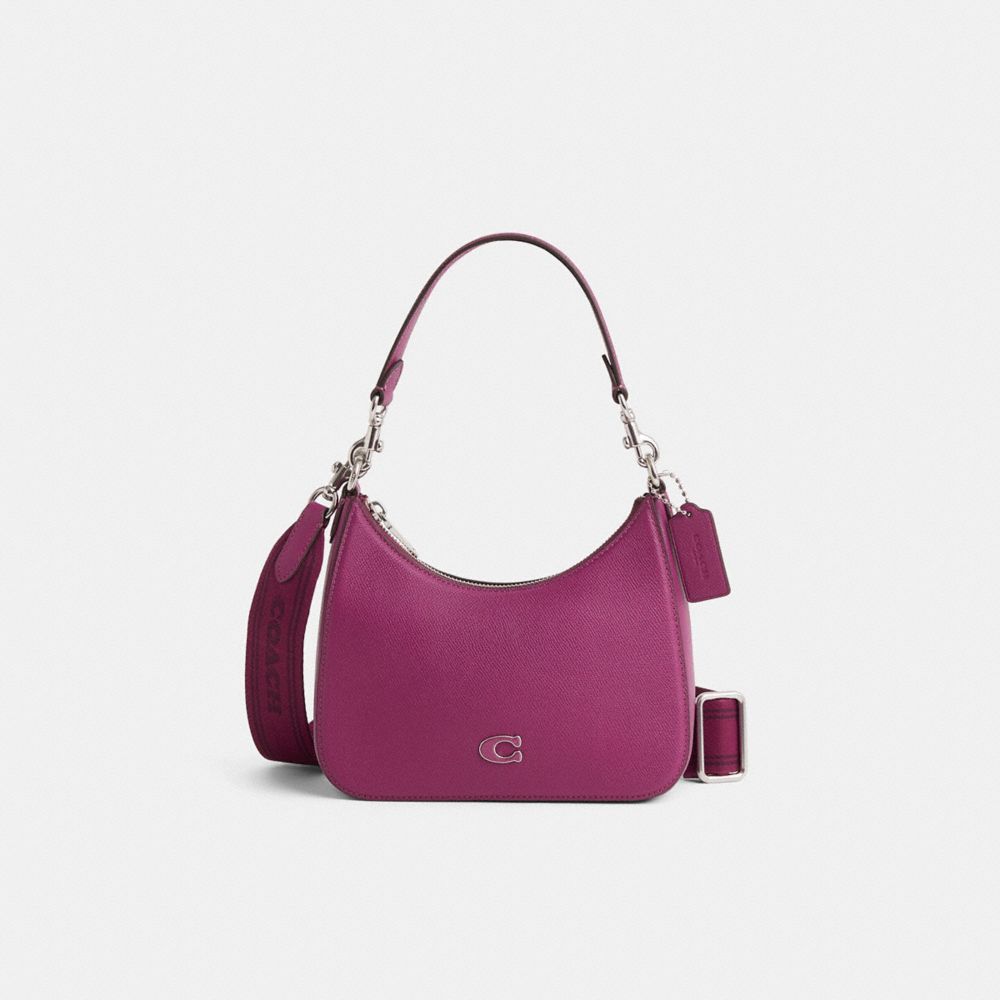 Restored Hobo Crossbody With Signature Canvas - CV777 - Deep Plum
