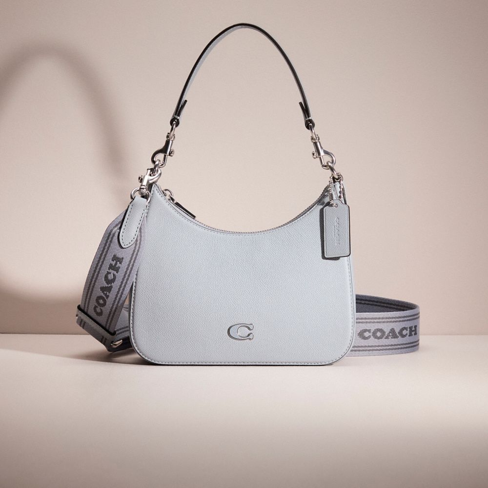 Restored Hobo Crossbody With Signature Canvas - CV777 - Grey Blue