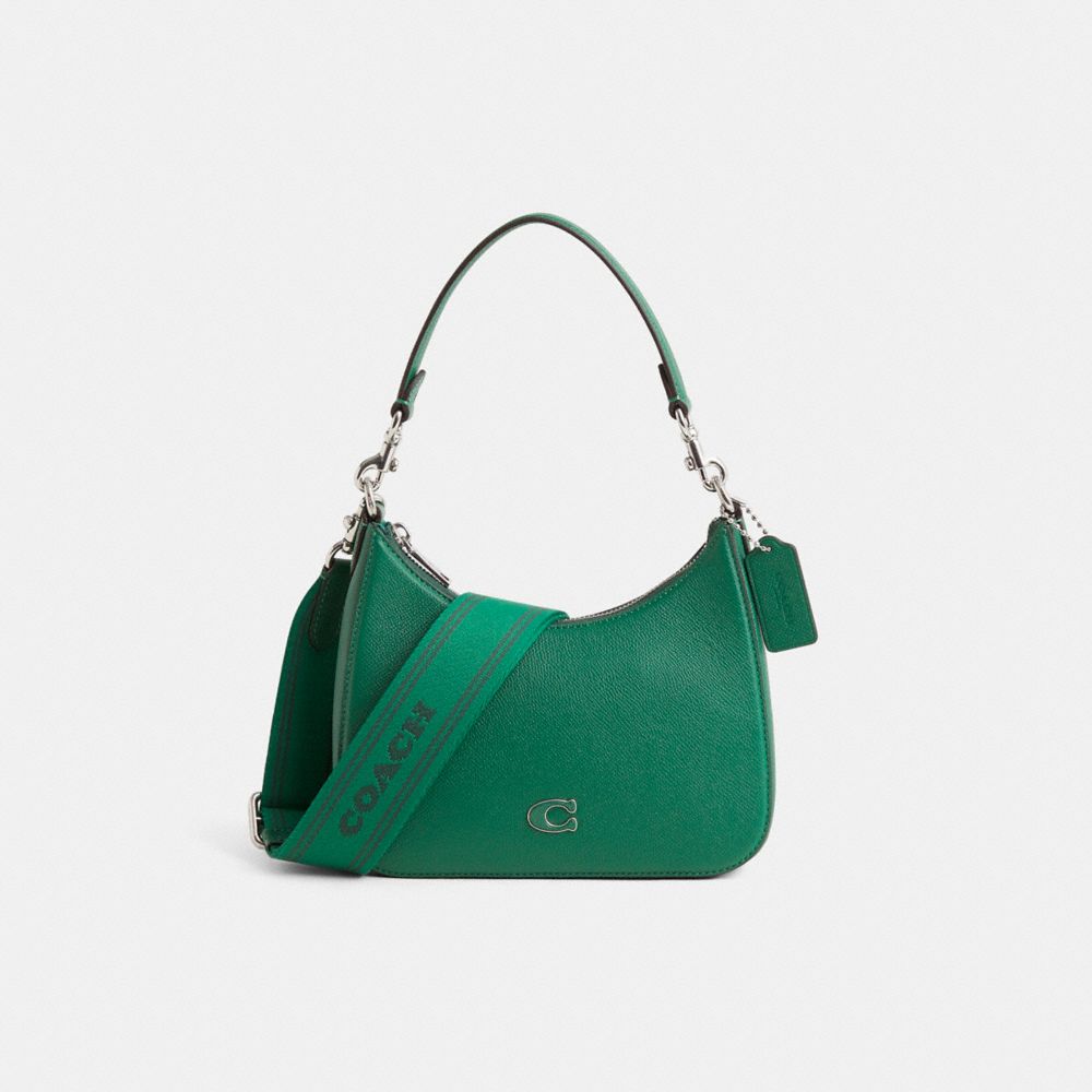 Restored Hobo Crossbody With Signature Canvas - CV777 - Green