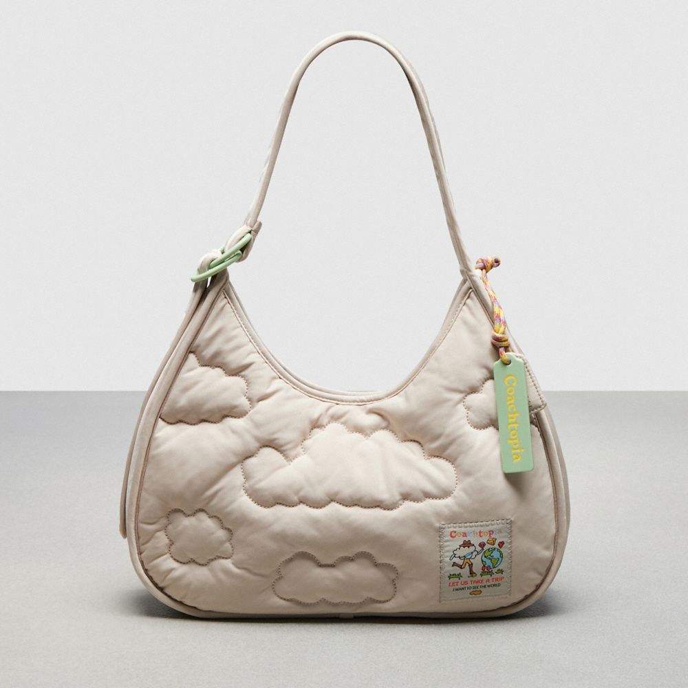 COACH CV875 Coachtopia Loop Ergo Bag With Cloud Quilting CLOUD/SEAFOAM GREEN