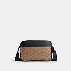 Graham Crossbody Bag In Signature Canvas - CV921 - Qb/Tan/Black