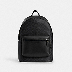 West Backpack In Signature Canvas - CV925 - Gunmetal/Charcoal/Black