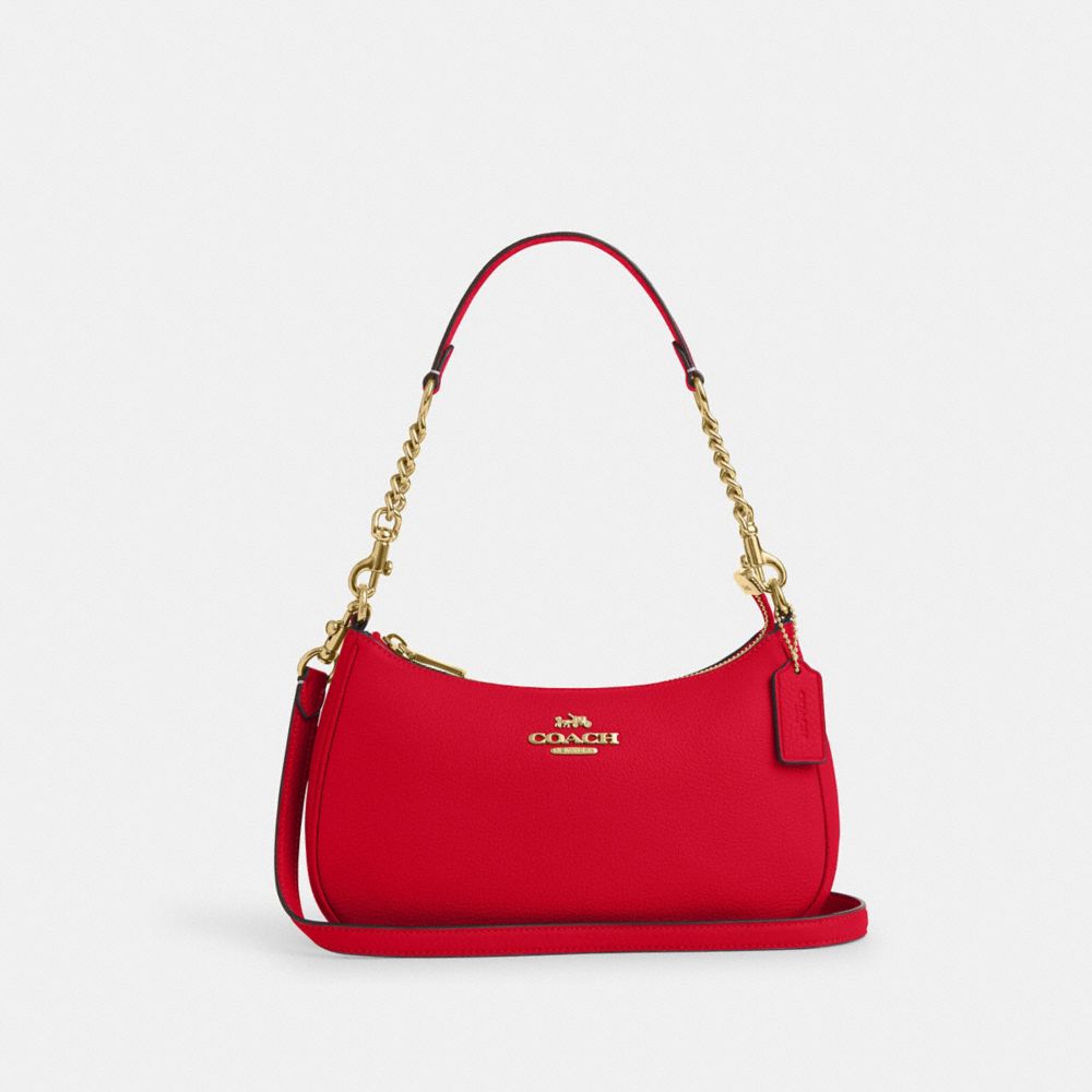 Teri Shoulder Bag - CV934 - Gold/Bold Red