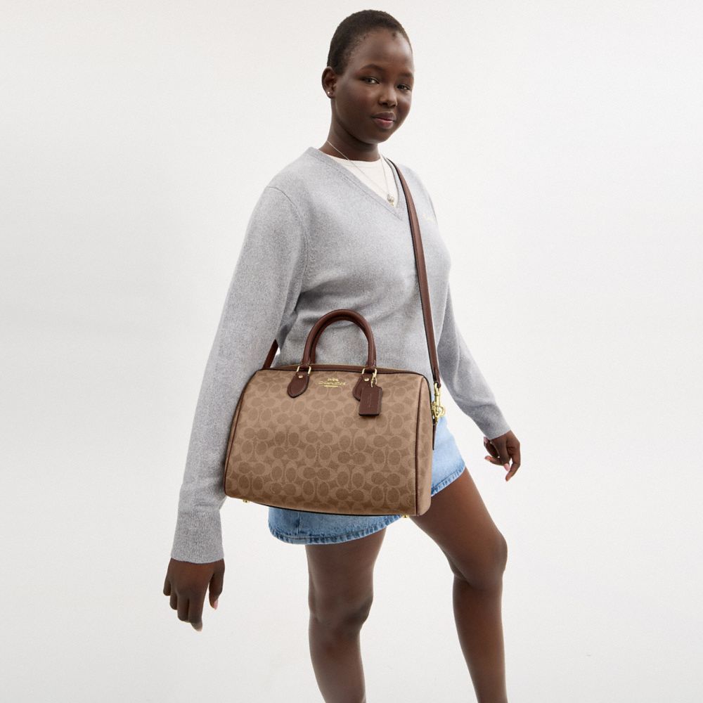 ROWAN LARGE SATCHEL BAG IN SIGNATURE CANVAS