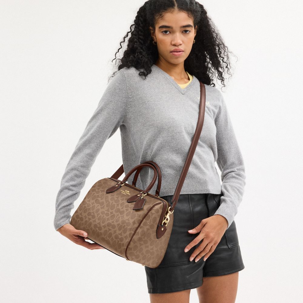 ROWAN LARGE SATCHEL BAG IN SIGNATURE CANVAS