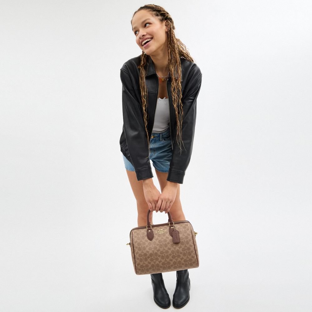 ROWAN LARGE SATCHEL BAG IN SIGNATURE CANVAS