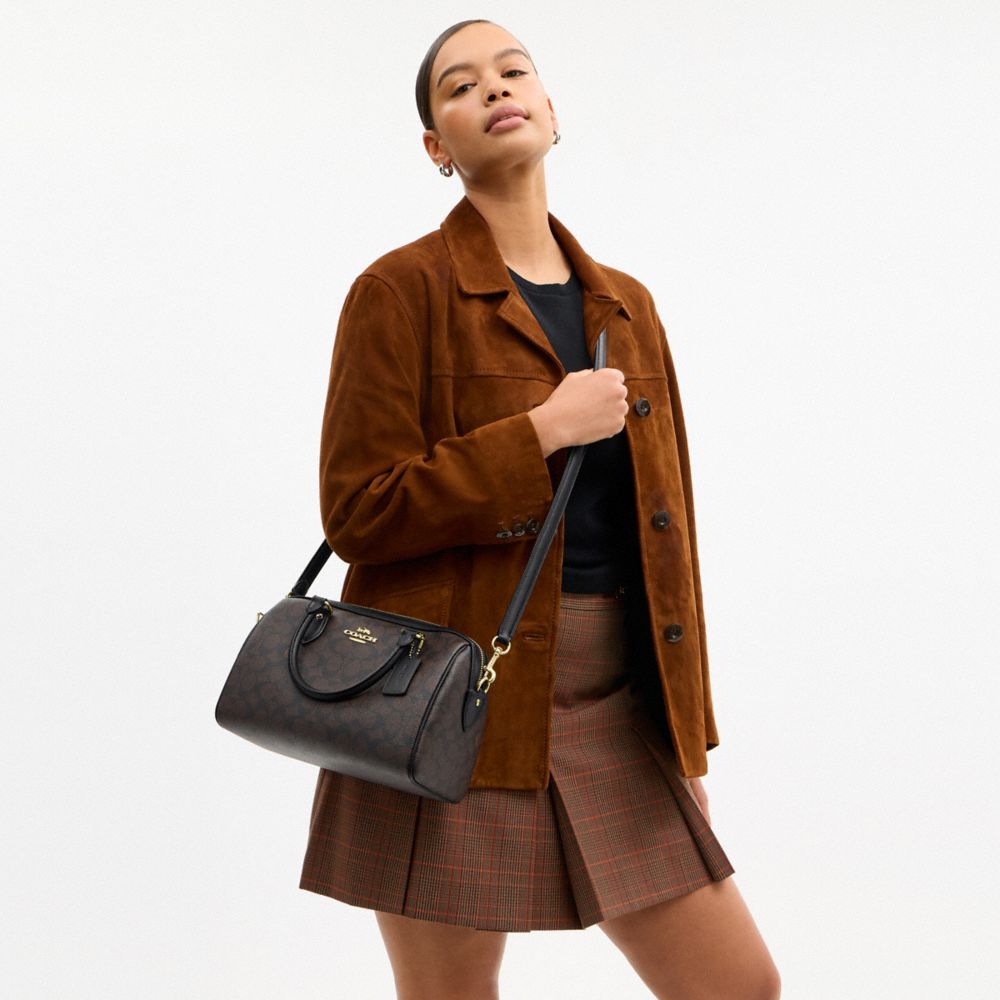 ROWAN SATCHEL BAG IN SIGNATURE CANVAS