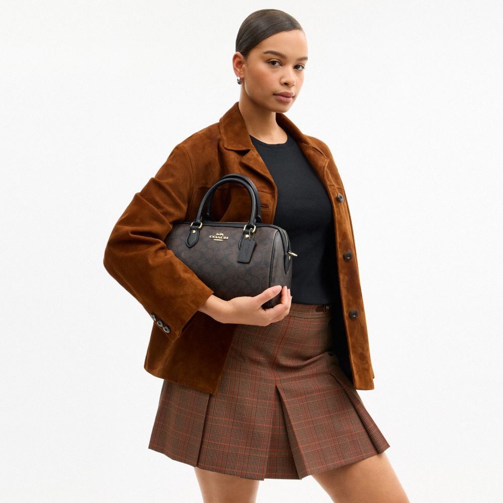 ROWAN SATCHEL BAG IN SIGNATURE CANVAS