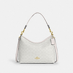 Laurel Shoulder Bag In Signature Canvas - CV975 - Gold/White/Chalk