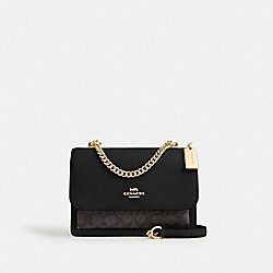 Klare Crossbody Bag In Signature Canvas - CV978 - Gold/Walnut/Black