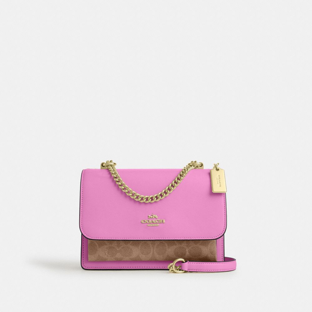 Klare Crossbody Bag In Signature Canvas - CV978 - Im/Tan/Fuschia