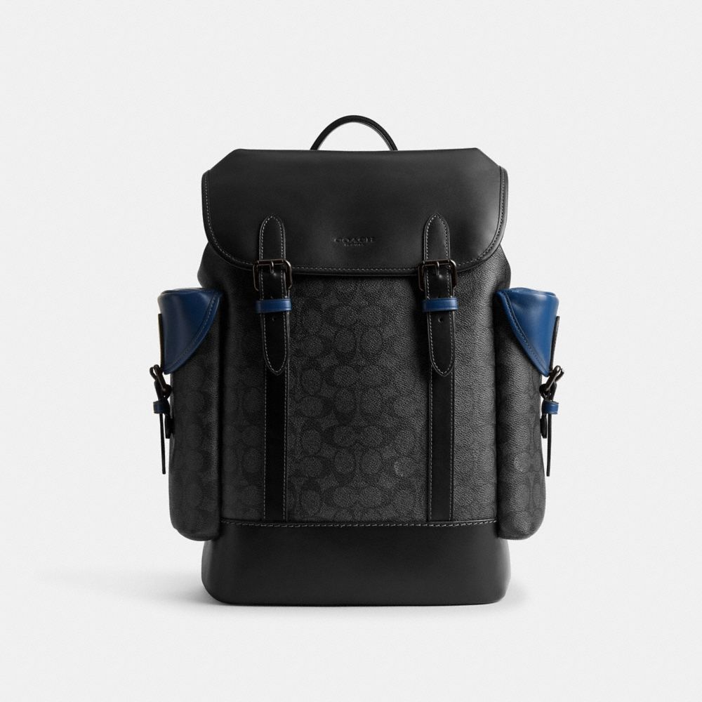 Hitch Backpack In Blocked Signature Canvas - CV985 - Black