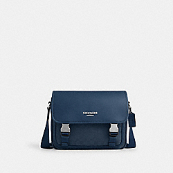 Racer Messenger In Signature Jacquard - CW177 - Silver/Denim/Dark Denim