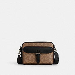 Warner Crossbody Bag In Signature Canvas - CW217 - Qb/Tan/Black