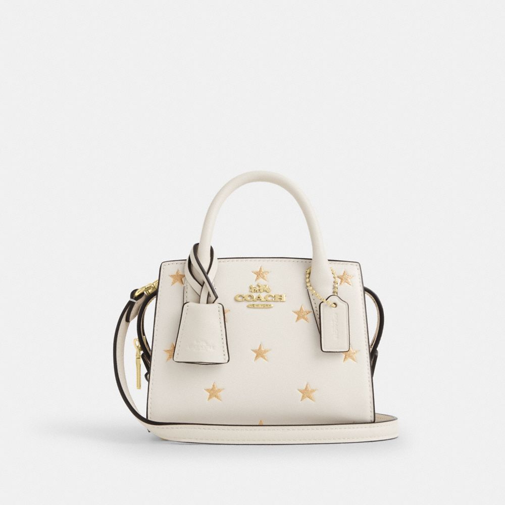 COACH CW306 Andrea Mini Carryall Bag With Star Print Gold/Chalk Multi