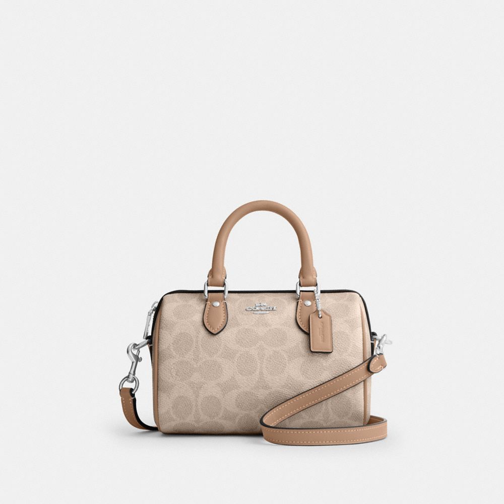 COACH®,Mini Rowan Crossbody Bag In Signature Canvas,Crossbody,Casual,,Front View