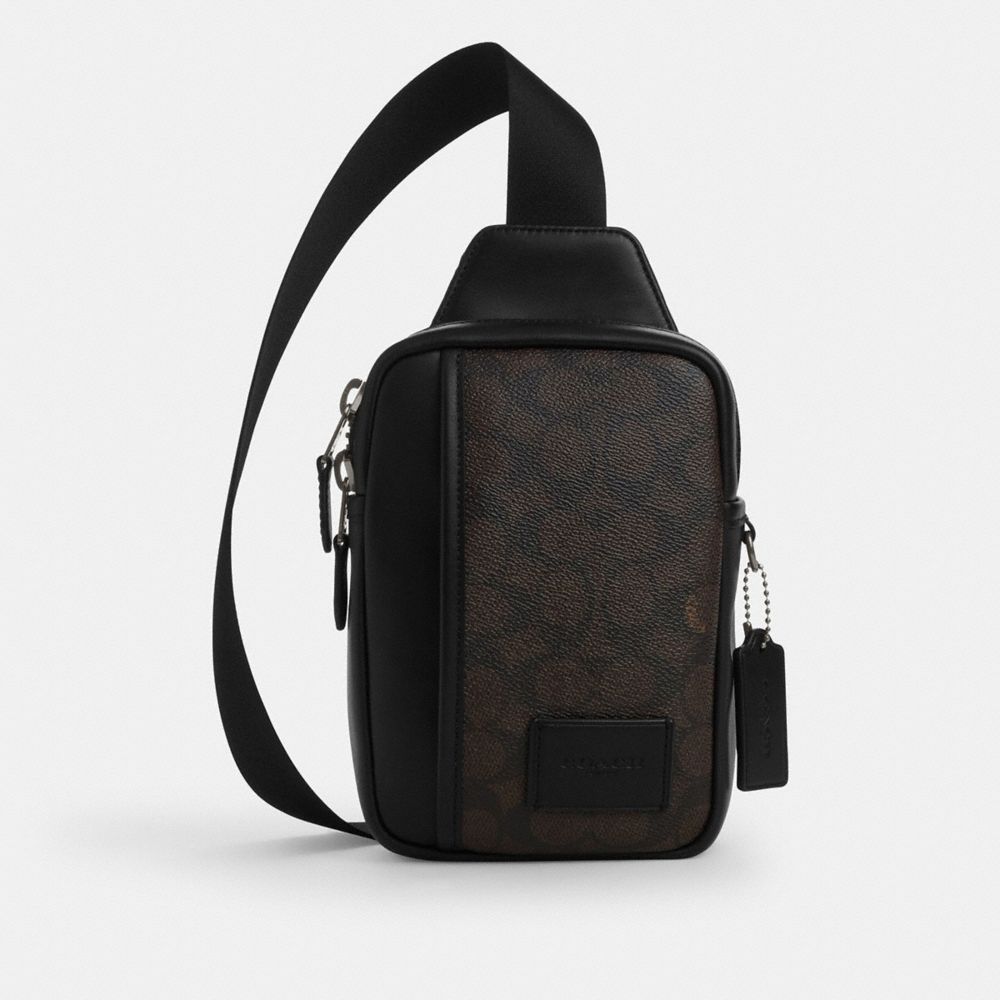 COACH CW347 Edge L Pack In Signature Canvas QB/WALNUT/BLACK