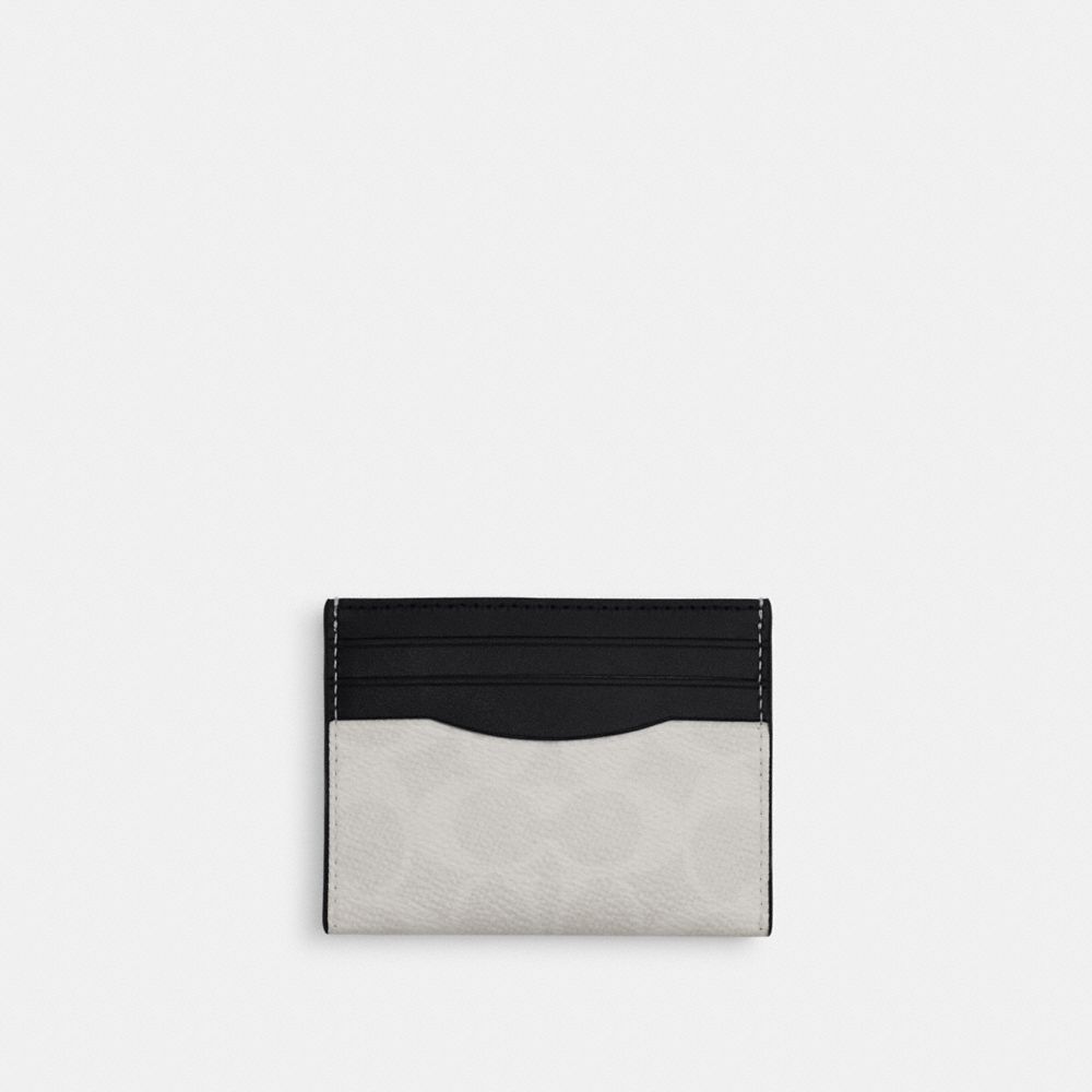 Slim Id Card Case In Signature Canvas - CW366 - Chalk & Black