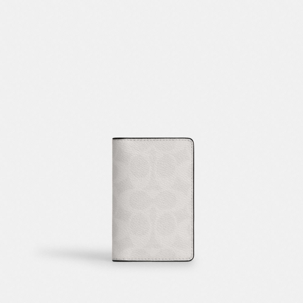 COACH CW367 Id Wallet In Signature Canvas CHALK & BLACK