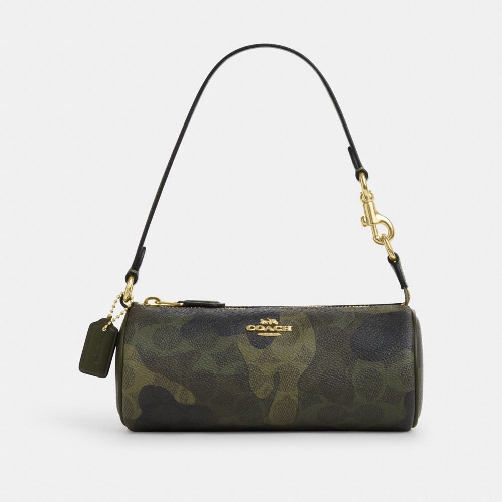 COACH CW399 Nolita Barrel Bag In Signature Camo Print GOLD/DARK CYPRESS MULTI