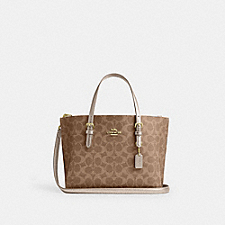 Mollie Tote Bag 25 In Signature Canvas - CW443 - Gold/Tan/Light Champagne