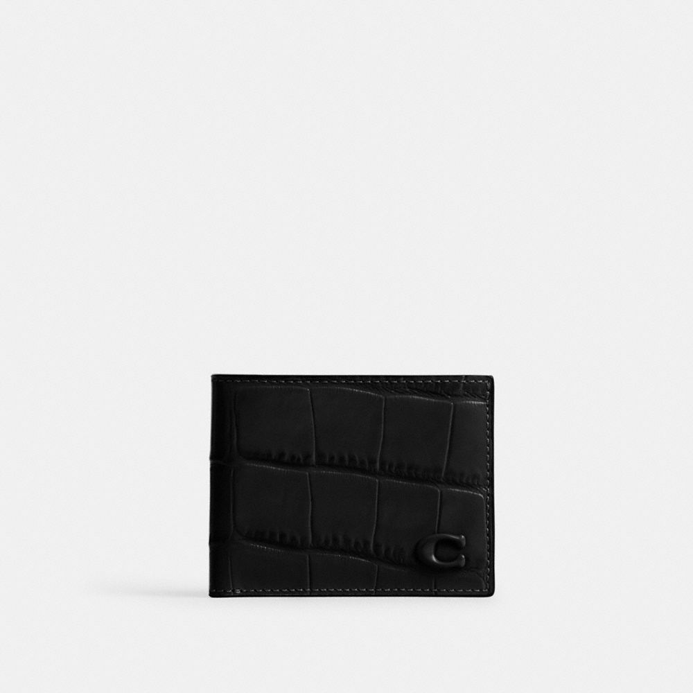 COACH CW444 Slim Billfold Wallet BLACK