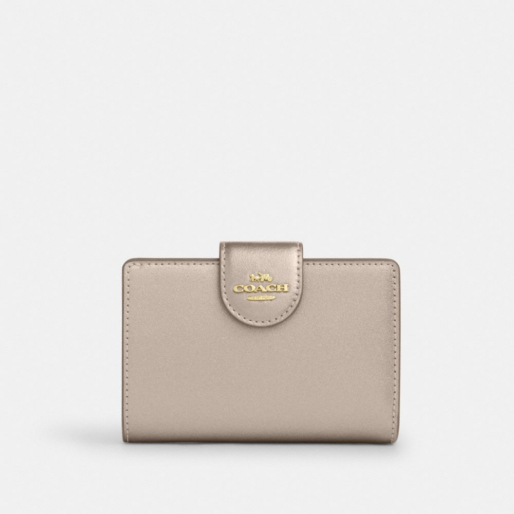 COACH CW528 Medium Corner Zip Wallet GOLD/LIGHT CHAMPAGNE