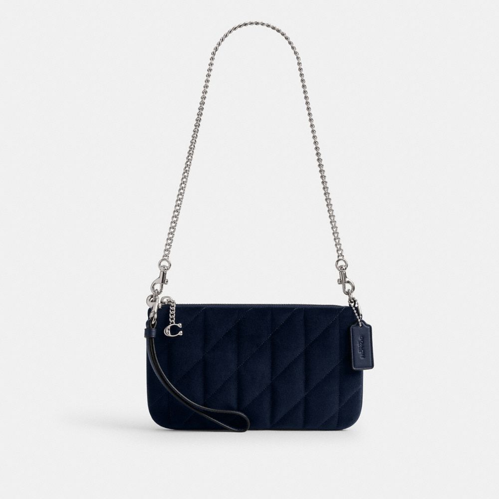 COACH CW583 Pouch Bag With Quilting SILVER/BLUE