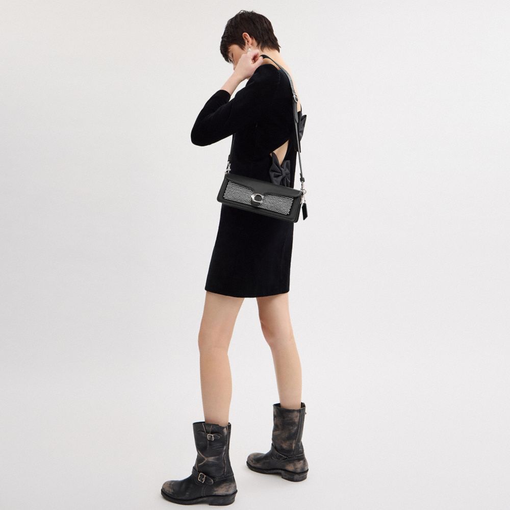 TABBY 28 水晶裝飾單肩手袋