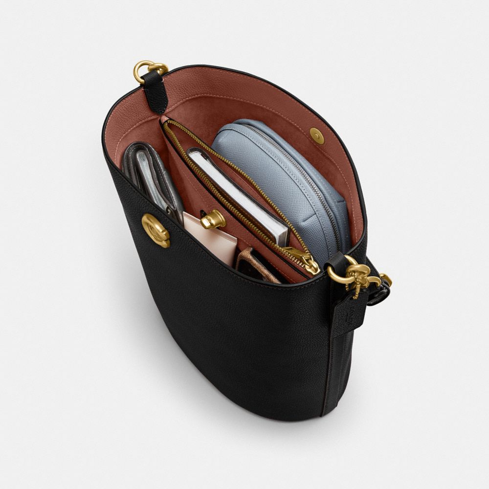 WILLOW SOFT BUCKET BAG-B4/BLACK