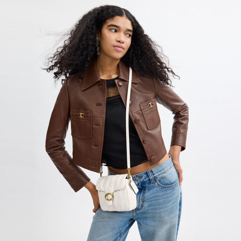 TIMES SQUARE TABBY SHOULDER BAG 17 WITH QUILTING-B4/CHALK