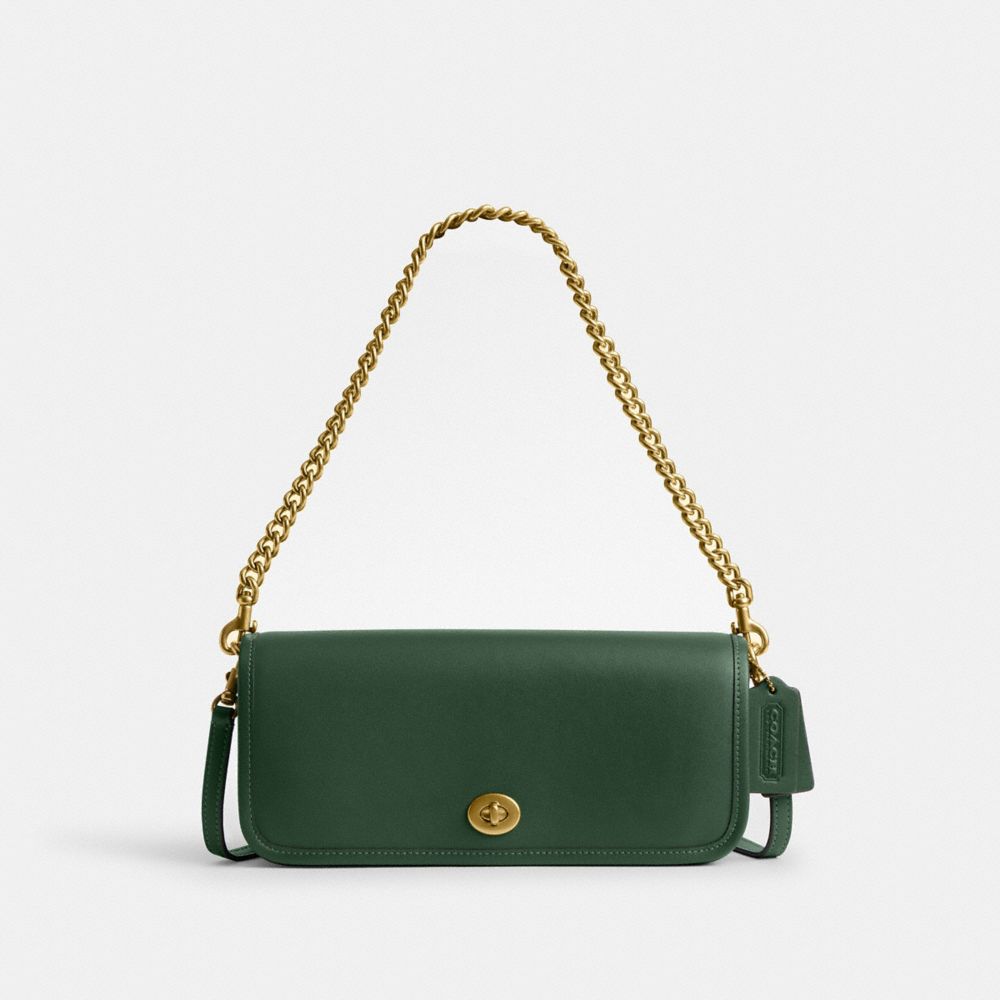 COACH CW641 Dinky Bag BRASS/HUNTER GREEN
