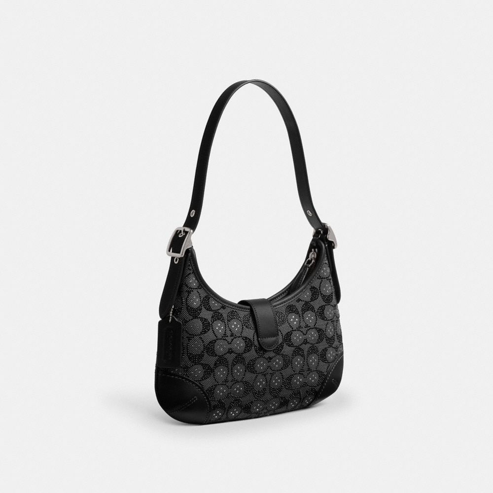 Hamptons Hobo Bag In Crystal Signature Jacquard | Coach Australia