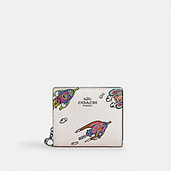 Cosmic Coach Snap Wallet With Rocket Print - CW791 - Silver/Chalk Multi